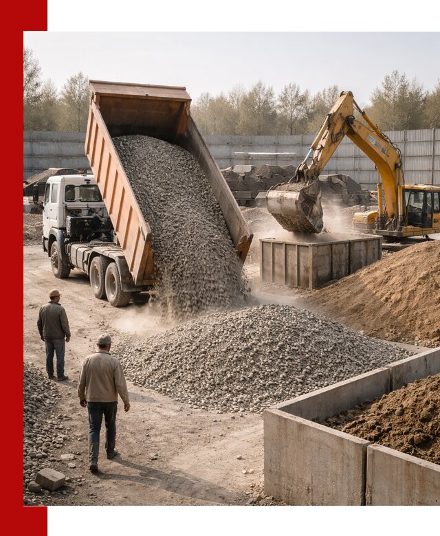 Доставка нерудных материалов с погрузкой и разгрузкой в Магнитогорске