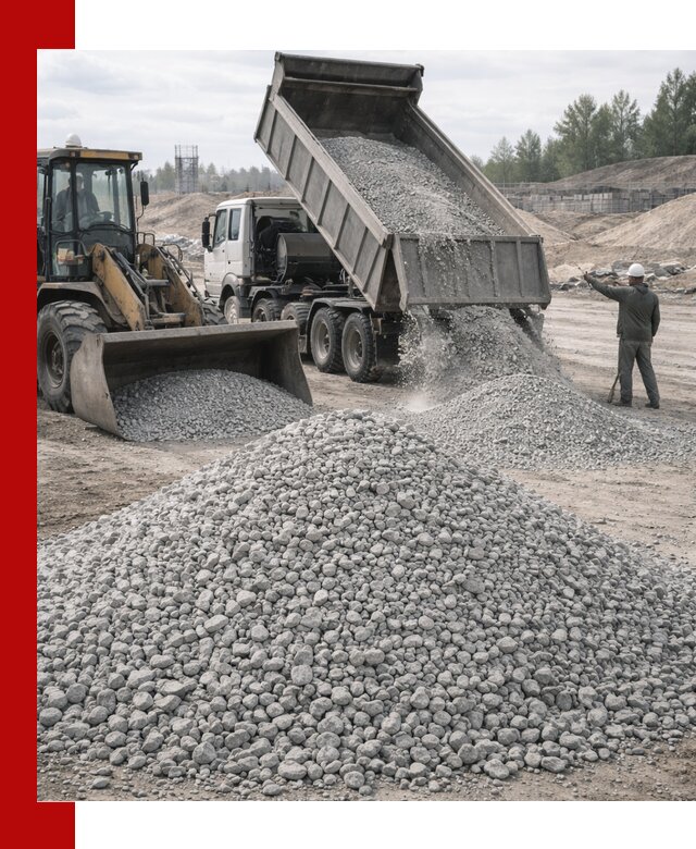 Доставка известнякового щебня фр. 5–20 в Магнитогорске