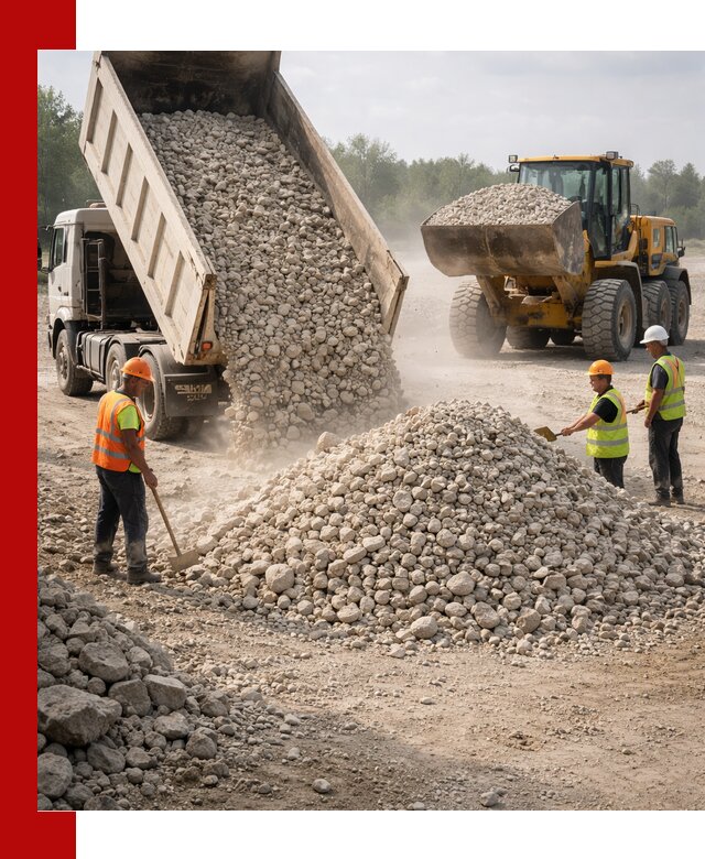 Доставка известнякового щебня фр. 40-70 в Магнитогорске