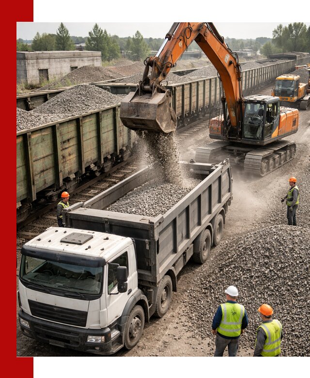 Железнодорожный щебень фракция 25–60 для поставок в Магнитогорске