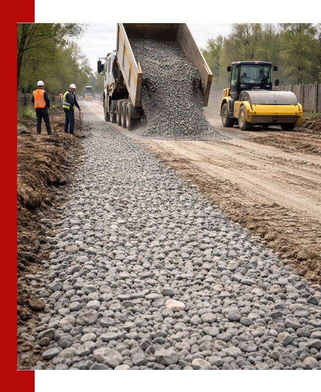 Доставка щебня для отсыпки дорог в Магнитогорске высокого качества