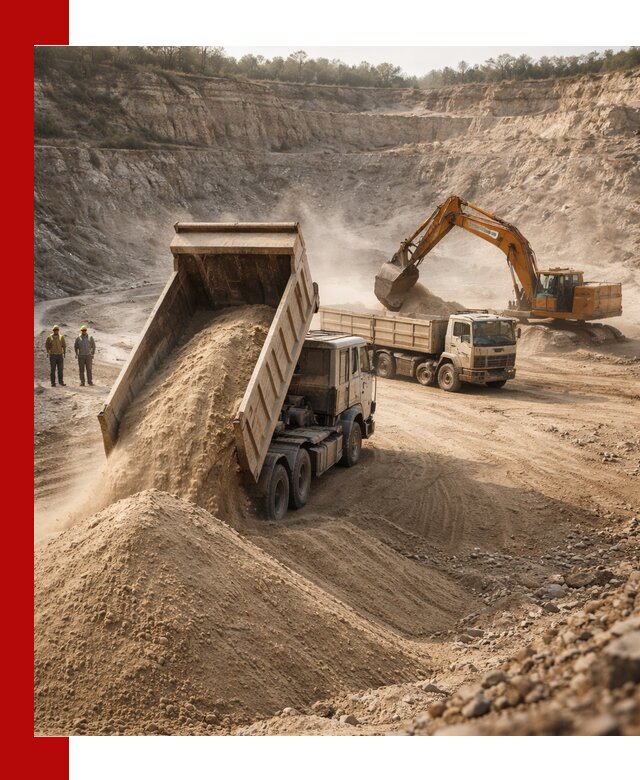 Карьерный песок навалом с доставкой в Магнитогорске