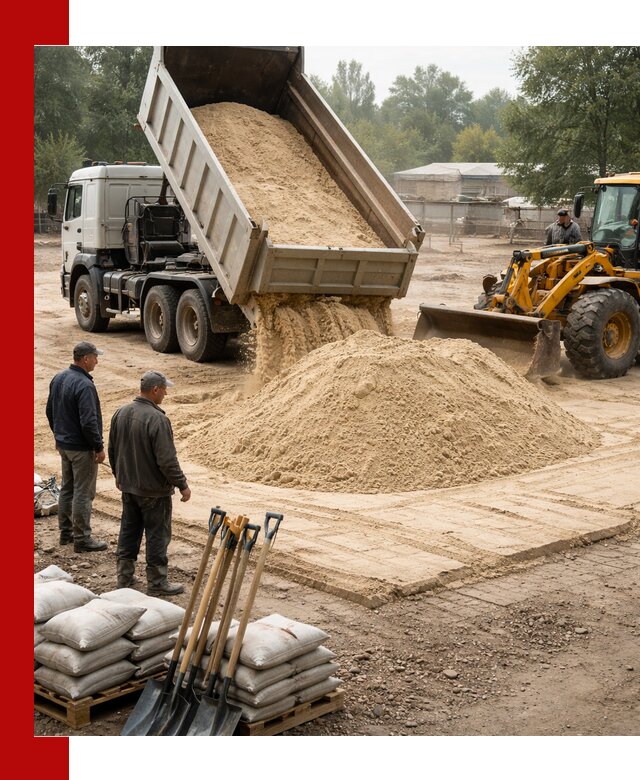 Доставка мытого песка в Магнитогорске с самосвалами по выгодной цене