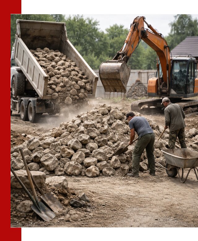 Доставка и разгрузка бутового камня в Магнитогорске