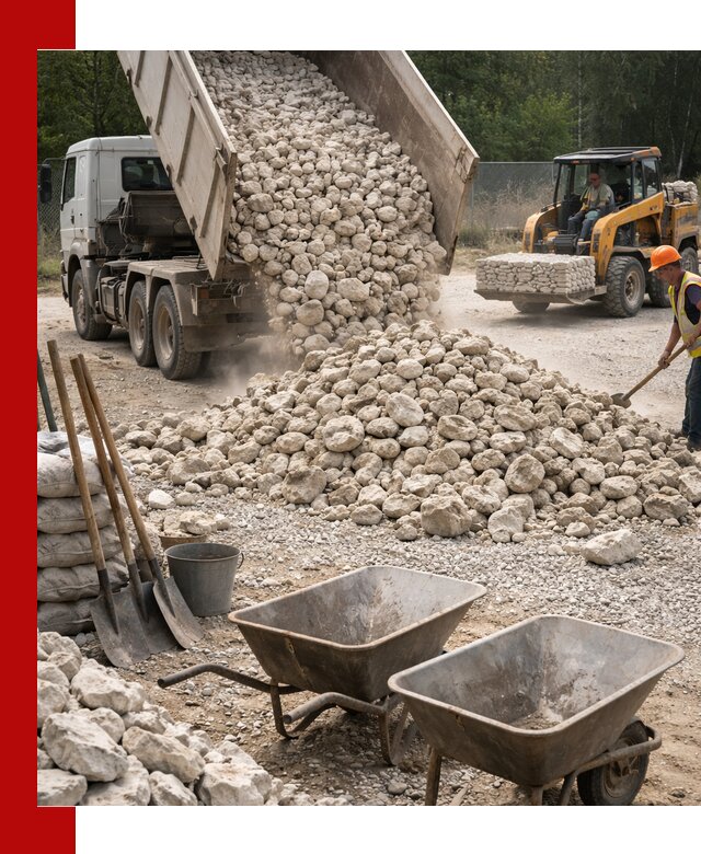 Доставка и продажа бутового известнякового камня в Магнитогорске