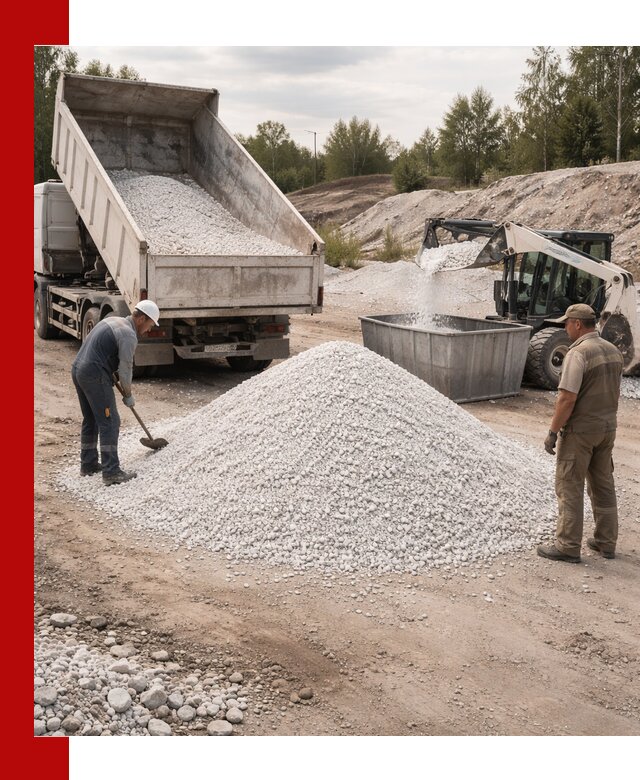 Доставка и продажа белой мраморной крошки в Магнитогорске