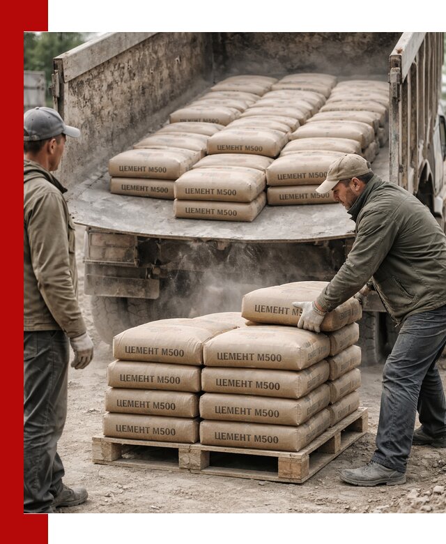 Цемент М500 с доставкой самосвалом в Магнитогорске