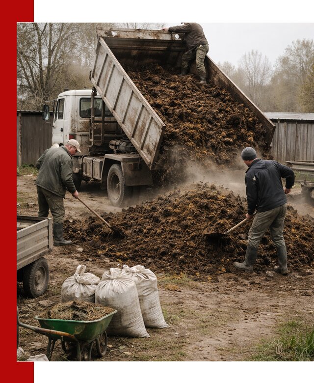 Доставка коровьего навоза самосвалом в Магнитогорске