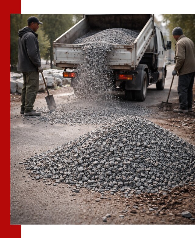 Гранитная крошка для посыпки дорог и тротуаров в Магнитогорске