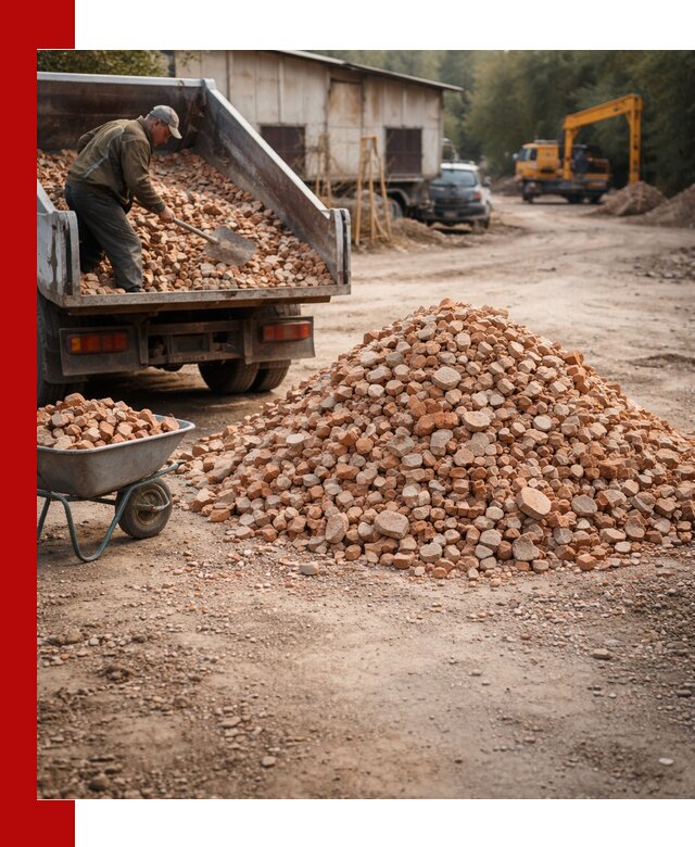 Доставка и подушка из боя кирпича с разгрузкой в Магнитогорске