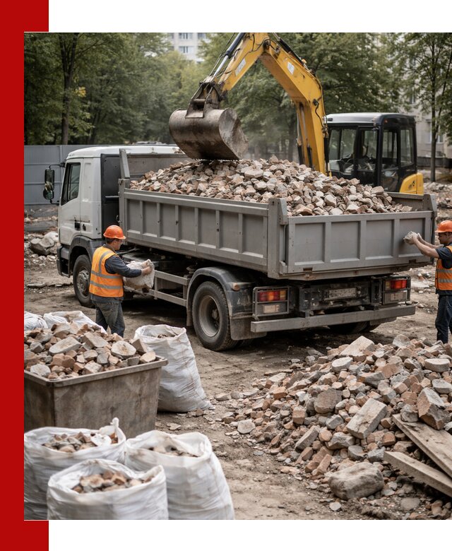 Вывоз строительного мусора в Магнитогорске с самосвалами и контейнерами